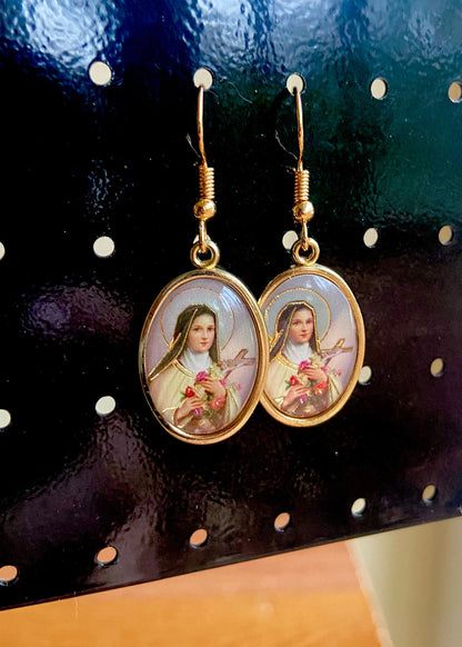 Boucles d'oreilles Sainte Thérèse de Lisieux