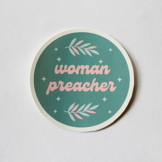 Pegatina de papel "Mujer Predicadora"